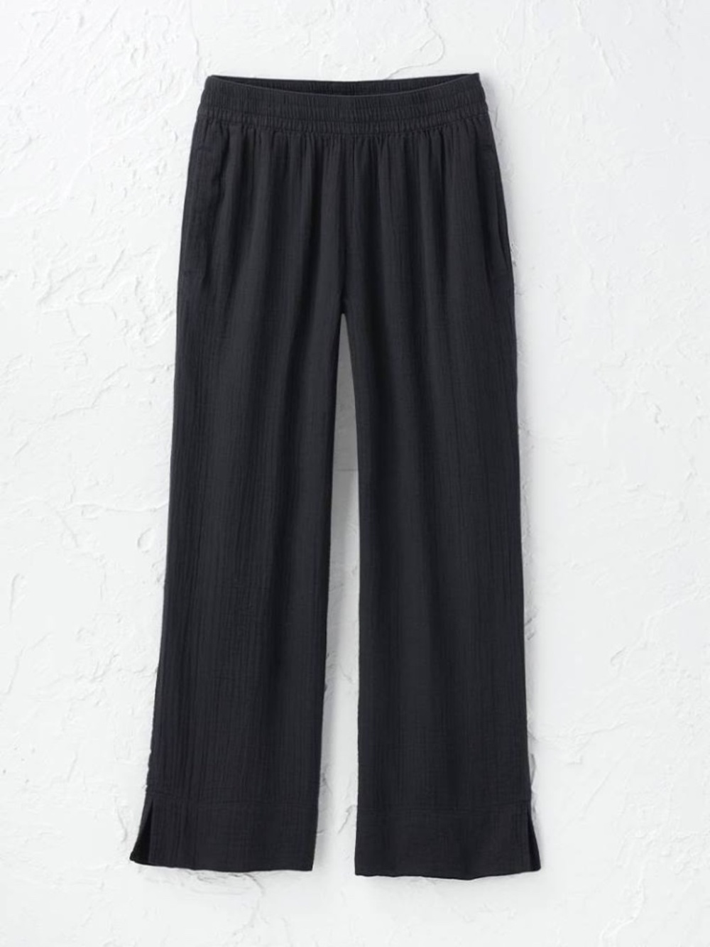 Coldwater Creek Black Light as Air Gauze Pants, 100% Cotton, Size L